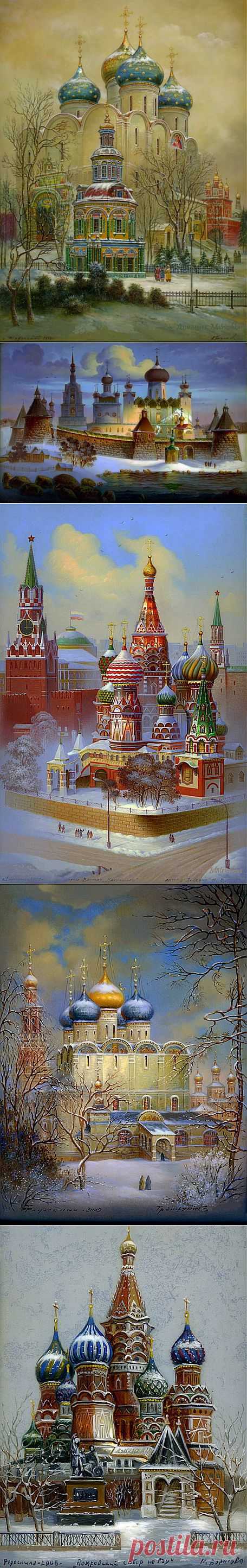 Федоскинская миниатюра - Купола России.