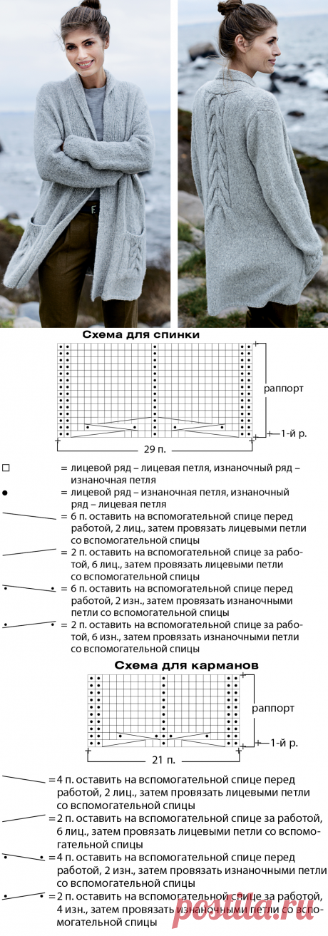 Кардиган с отделкой «косами»