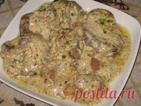 Мягкая куриная печень в орехово-чесночном соусе — безумно вкусно !