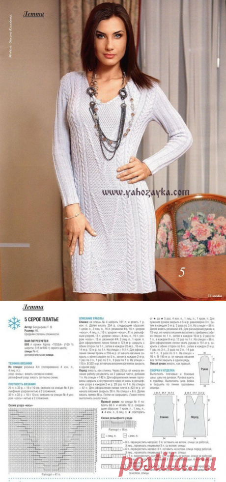 Вязаное зимние платье спицами с описанием. Схема вязания платья спицами | Я Хозяйка