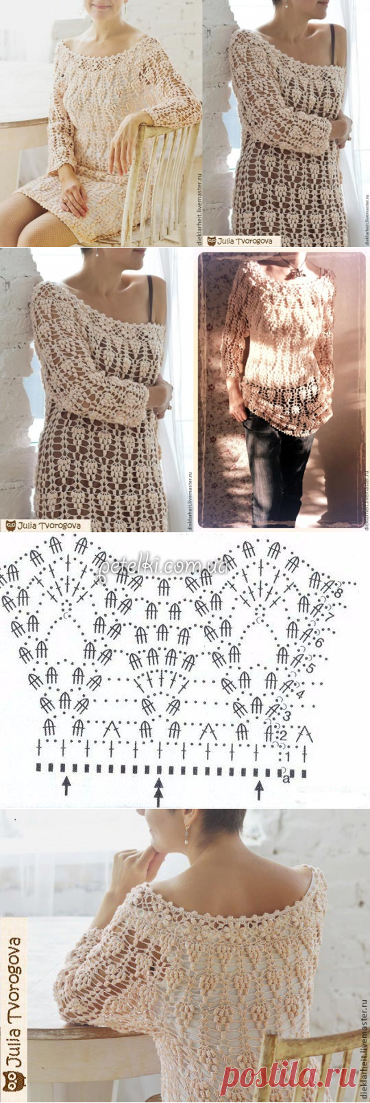 Туника-платье Юлии Твороговой. Схема вязания