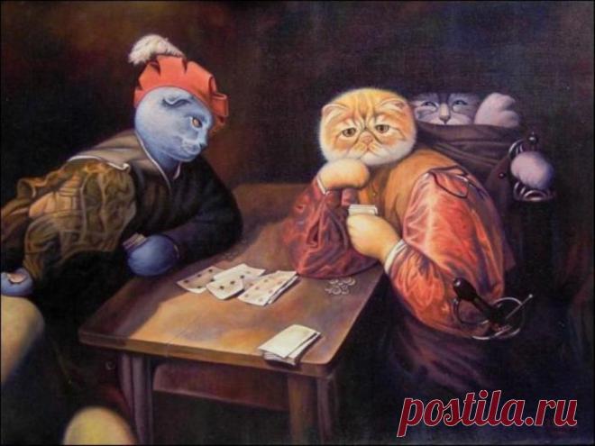 Люди-кошки на картинах: Очаровательные мурлыки, которые примерили на себя человеческие роли