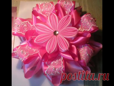 Бант на выписку новорожденной девочки из роддома. Мастер- класс./ Bow ribbons