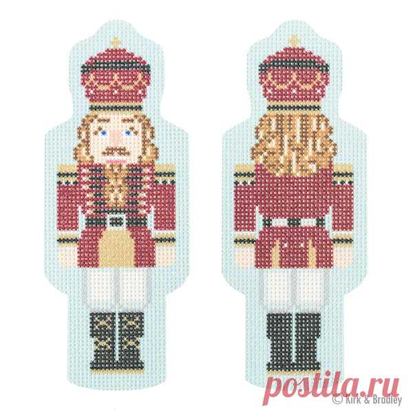 NTG KB168 - Double-Sided Nutcracker Ornament - Maroon Introducing Kirk & Bradley's line of stitch printed canvases. This canvas was printed using state of the art printing technology.Double-Sided Nutcracker Ornament - MaroonStyle: NTG KB168Size: 2