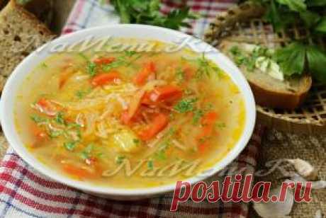 Постные щи из свежей капусты с рисом - рецепт с фото