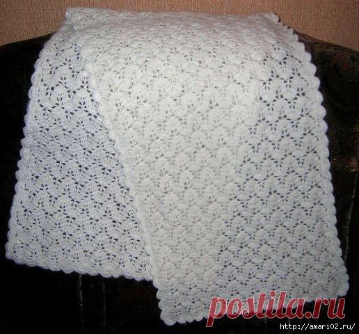 Шарфик крючком. Просто и очень красиво.