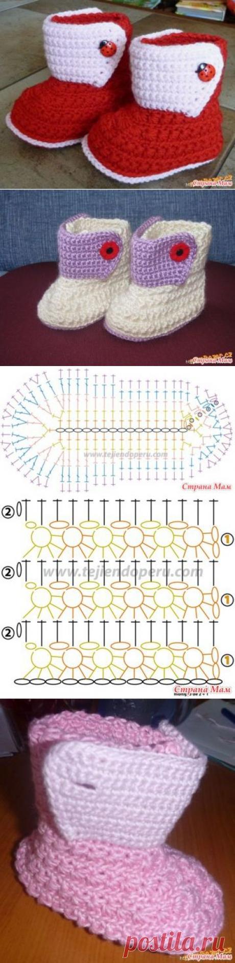 Пинетки-сапожки на маленькие ножки вяжем все вместе. - Вяжем вместе он-лайн - Страна Мам