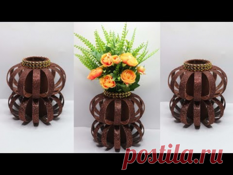 Ide Kreatif Vas bunga dari Botol Plastik Bekas Air mineral AQUA !