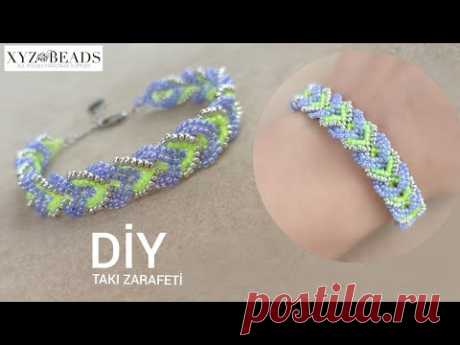 Birbirine Geçmeli örgü bileklik yapımı / DIY interlocking bead bracelet. Seed beads jewelry tutorial