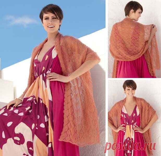 Палантин из мохера - схема вязания спицами. Вяжем Палантины на Verena.ru