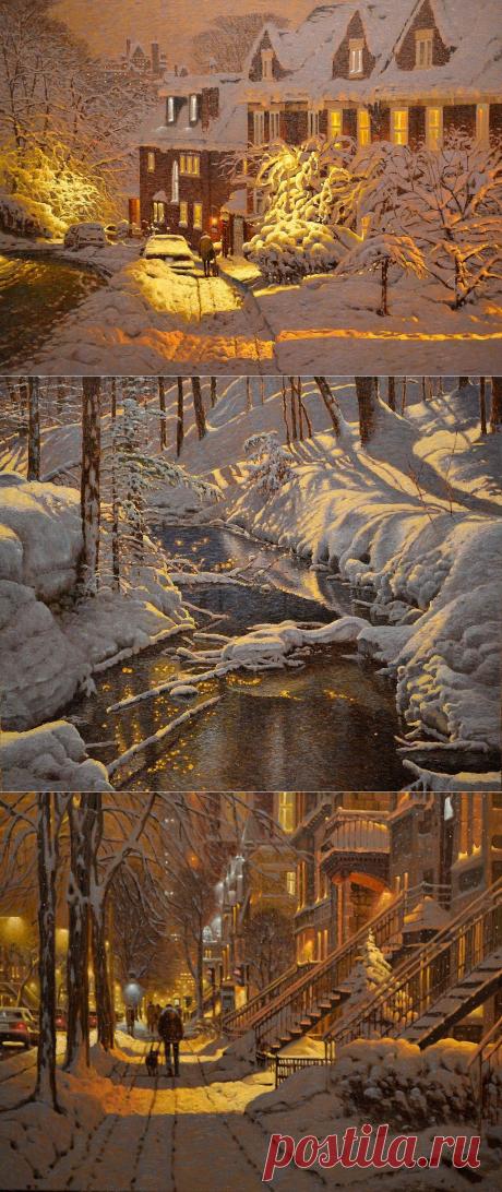 Сказка зимней ночи в пейзажах Richard Savoie/Ричарда Савойя.
