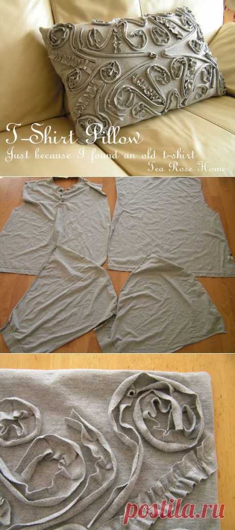 Tea Rose Home: Tutorial / T-shirt Pillow (just because I found an old t-shirt)