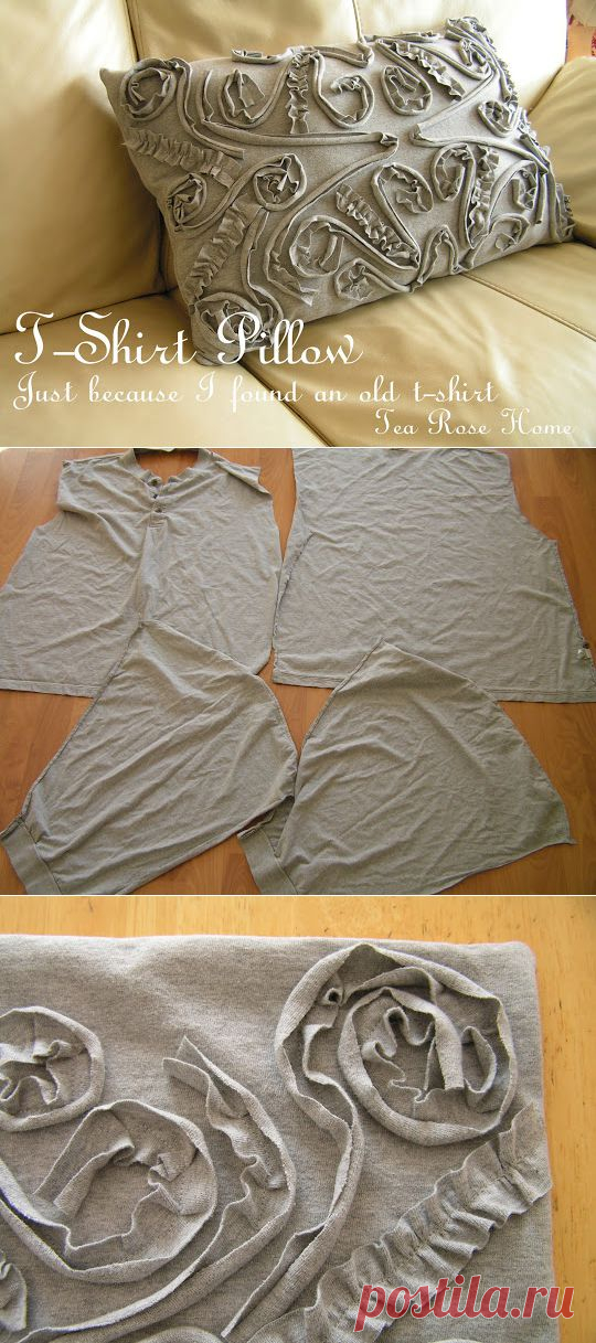 Tea Rose Home: Tutorial / T-shirt Pillow (just because I found an old t-shirt)