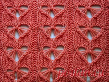 Узор "Ажурные бабочки" (спицы)
