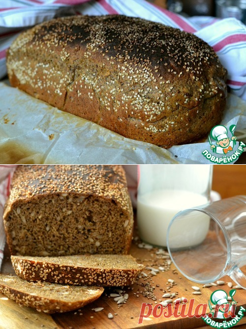 Темный хлеб с маком и семечками - кулинарный рецепт
