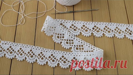 КРУЖЕВО простое вязание крючком МАСТЕР-КЛАСС для начинающих КАЙМА Easy to Crochet Tape Lace pattern