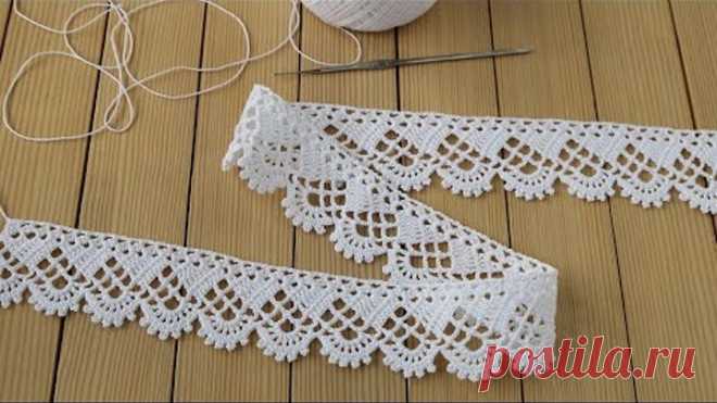 КРУЖЕВО простое вязание крючком МАСТЕР-КЛАСС для начинающих КАЙМА Easy to Crochet Tape Lace pattern