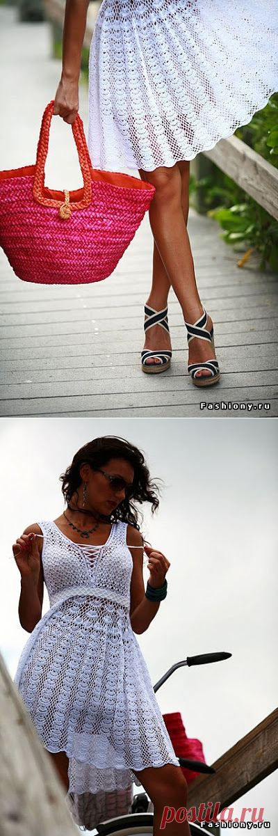 Веер бабочкой порхает - сарафан крючком