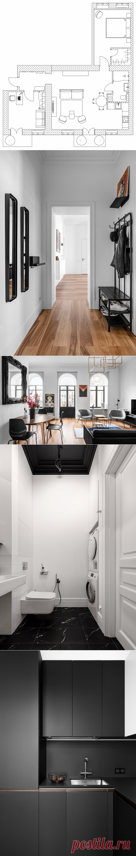 Houzz Украина: Черно-белый интерьер с арочными окнами | Houzz Россия