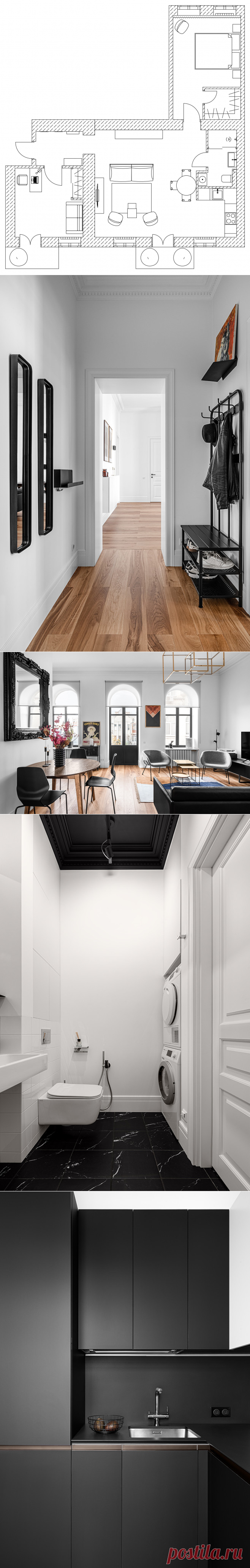 Houzz Украина: Черно-белый интерьер с арочными окнами | Houzz Россия