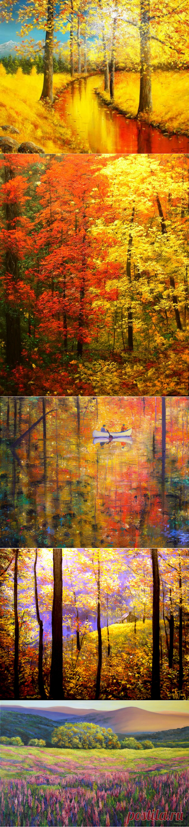 Золотистые пейзажи художницы Connie Tom