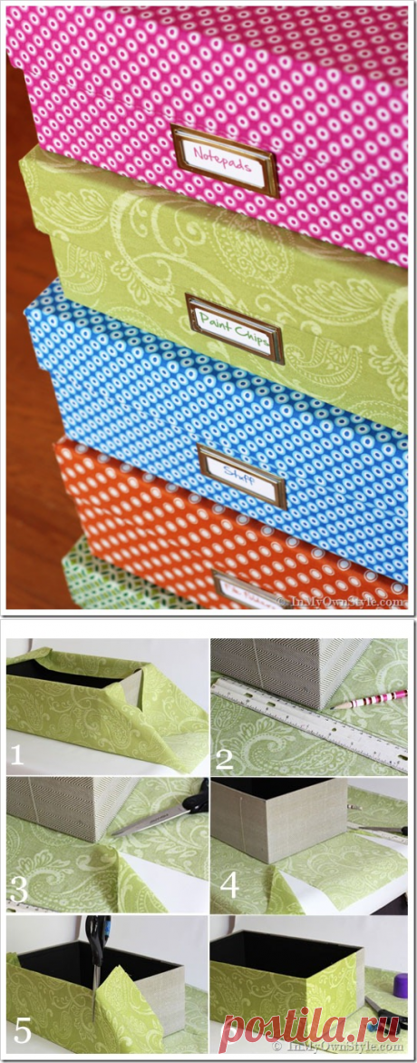 One Yard Décor: Fabric Covered Boxes - In My Own Style