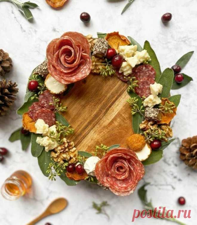 Удивительные рождественские венки из закусок / Домоседы