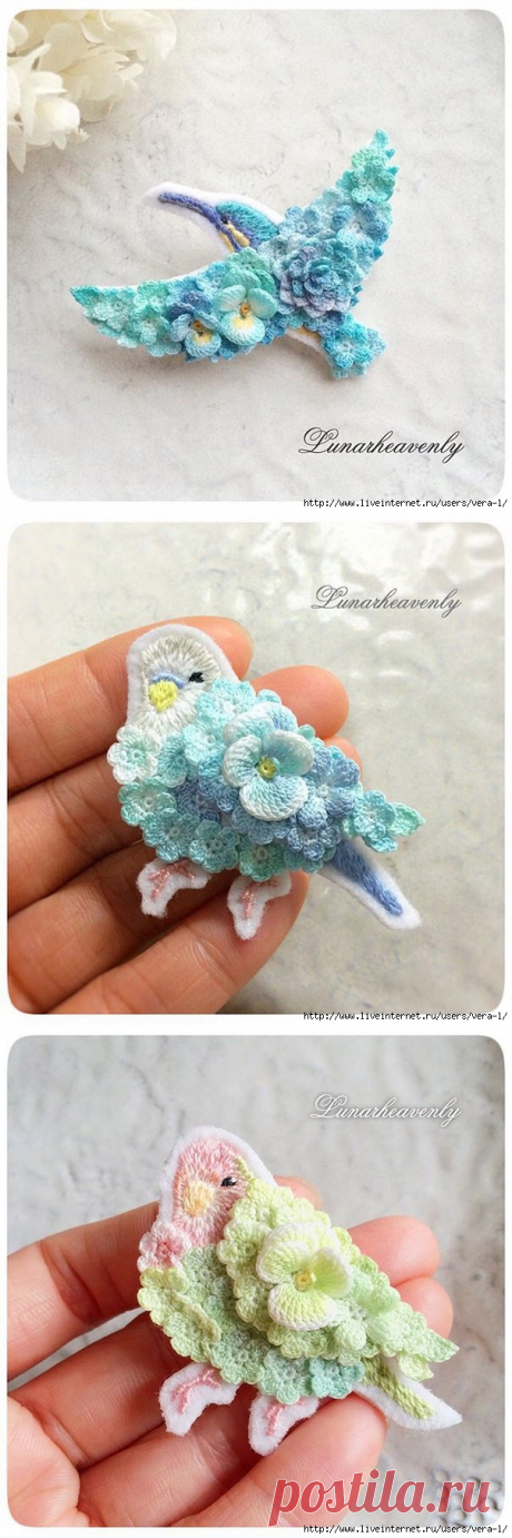 Нежные птички от рукодельницы lunarheavenly