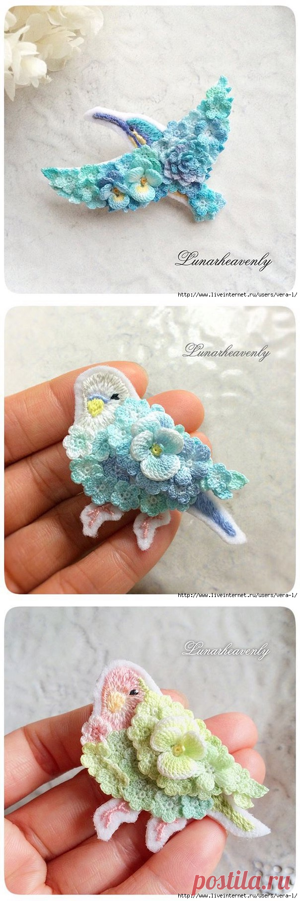 Нежные птички от рукодельницы lunarheavenly