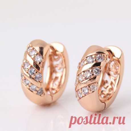 AliExpress Горящие товары / Отобранные продавцы, бесплатная доставка, скидки до 90%. Серьги женские позолоченные 18 карат с к...