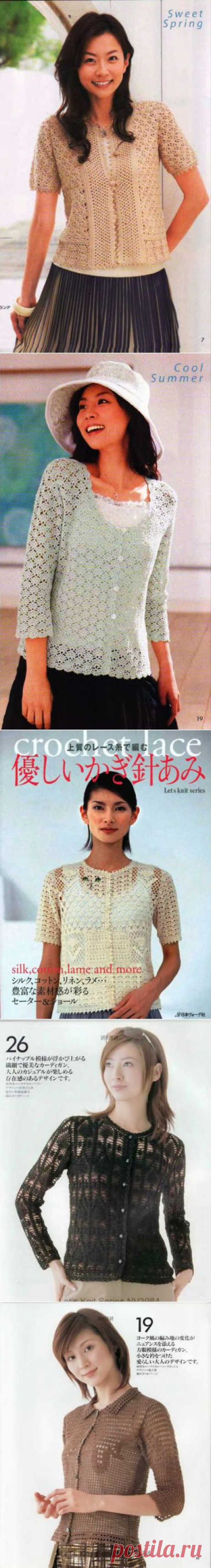 Жакеты крючком из японских журналов | Вязание крючком и спицами
