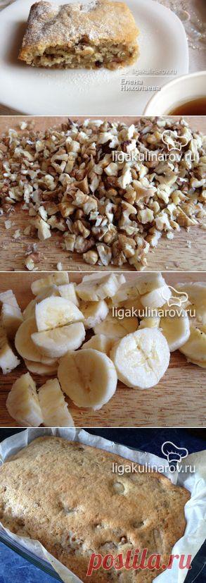 Пирог с бананом и грецкими орехами (постный)