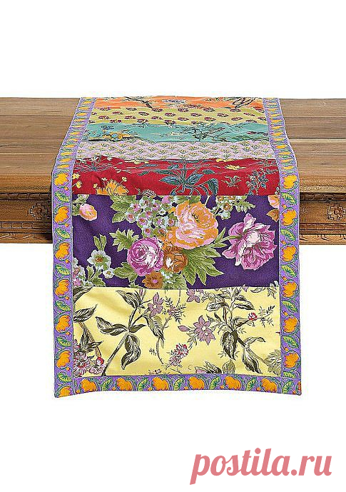 Дорожка для стола в стиле лоскутного шитья. очень красиво!