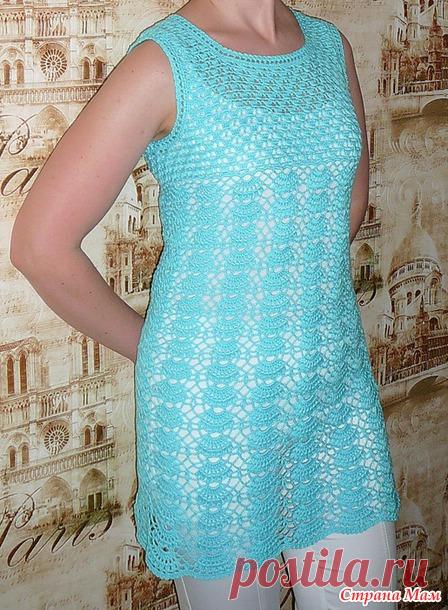 . Ажурная туника -платье  крючком