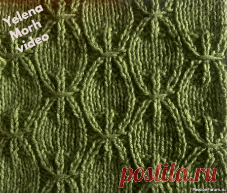 Узор ''Овальные медальоны''.  Вязание спицами