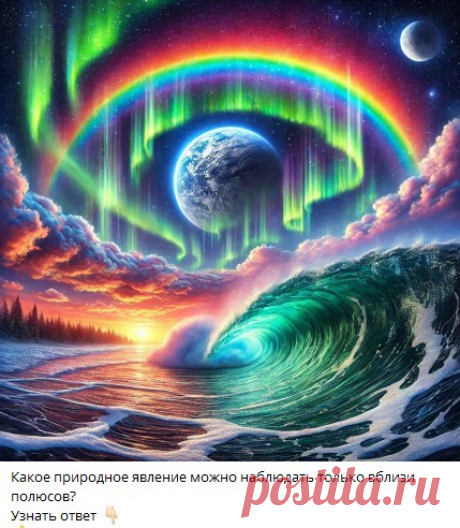 Какое природное явление можно наблюдать только вблизи полюсов?⠀
⠀🔘Радуга⠀
⠀🔘Северное сияние⠀
⠀ 🔘 Мираж ⠀
⠀ 🔘Цунами⠀
⠀Узнать ответ 👇🏻⠀