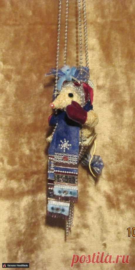 новогодняя мышь на качелях ручной работы купить в Минске и Беларуси, цены на HandMade