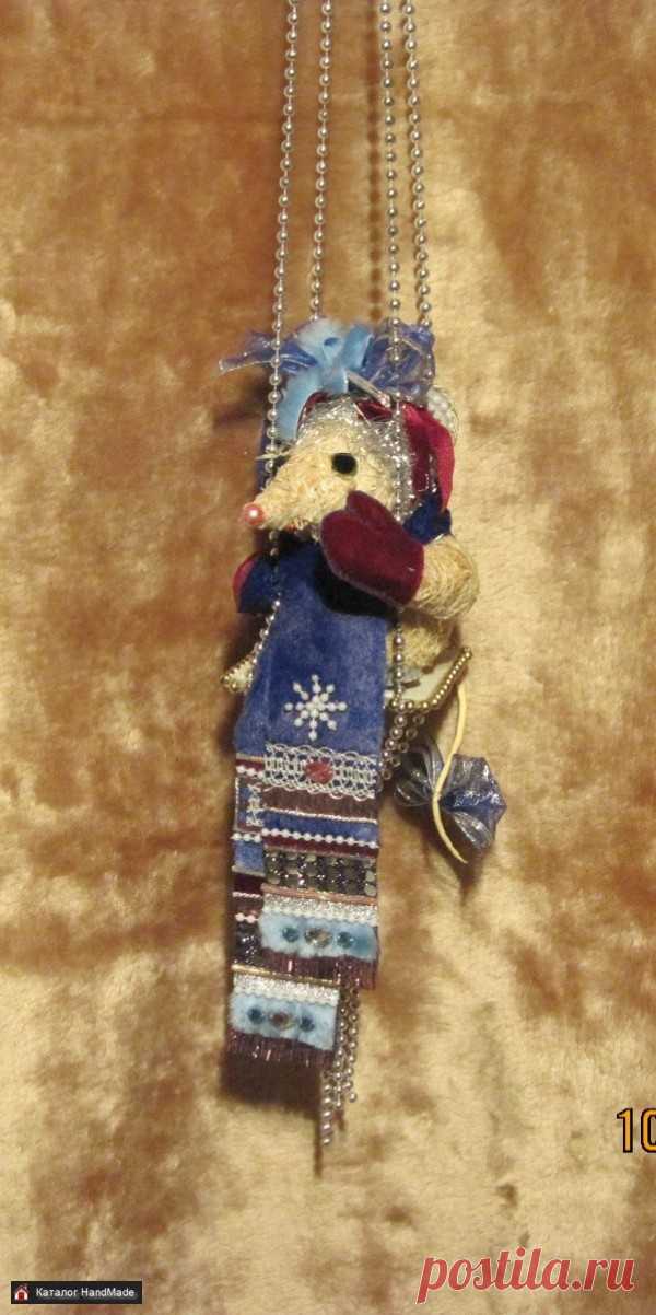 новогодняя мышь на качелях ручной работы купить в Минске и Беларуси, цены на HandMade