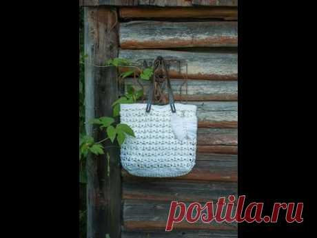 Сумочка из рафии с узором &quot;Ракушки&quot;