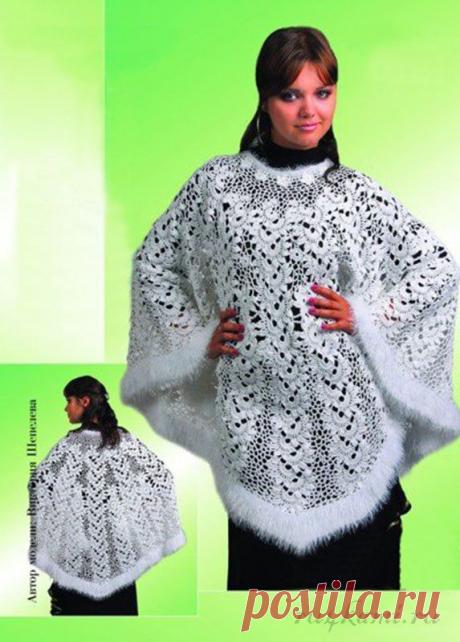 Нарядное пончо крючком » Сайт "Ручками" - делаем вещи своими руками