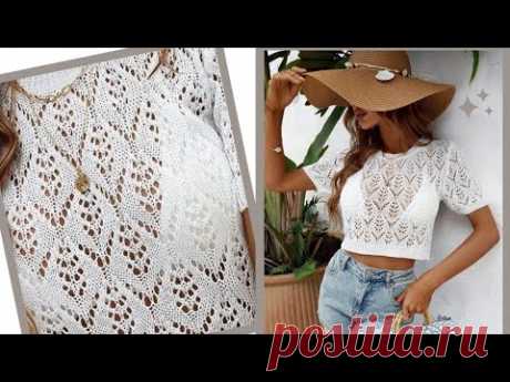 ВИНТАЖНЫЙ,ЛЕТНИЙ ДЖЕМПЕР СПИЦАМИ(на любой размер и возраст) Мастер класс.