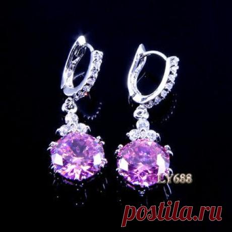 Cx2277 серебро 18 К настоящее белый позолоченный невероятный серьги размер 10 * 25 мм розовый кунцитовое LY688 ювелирные изделия, принадлежащий категории Серьги-гвоздики и относящийся к Ювелирные изделия на сайте AliExpress.com | Alibaba Group