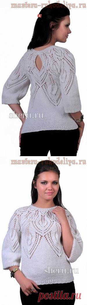 Мастера рукоделия - рукоделие для дома. Бесплатные мастер-классы, фото и видео уроки - Схема вязания спицами: Кофта с ажурной кокеткой