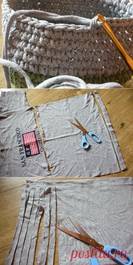 Как сделать пряжу из трикотажной футболки / KNITLY.com - блог о рукоделии
