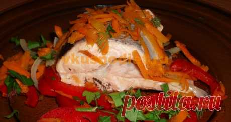 Рыба с овощами на пару