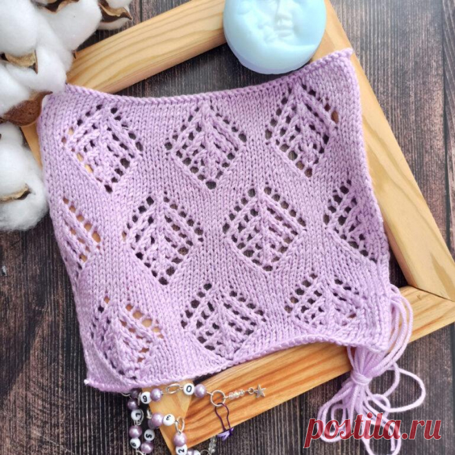Схема узора спицами. Красивые ажурные ромбы спицами, схема узора - Самые красивые узоры спицами