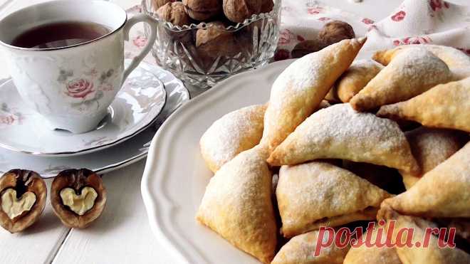 Сдобные треугольнички с изюмом и орехами!Без сахара и яиц! | ПРОСТОРЕЦЕПТ | Яндекс Дзен