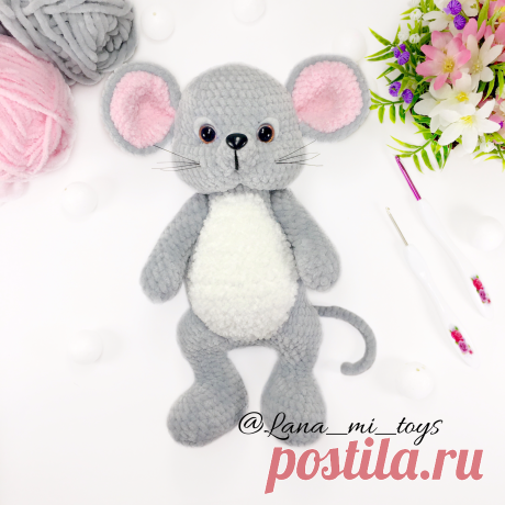 Мастер-класс &quot;Мышонок&quot; от LanaMi toys, схема вязания крючком pdf, мышонок вязаный крючком, мышка схема вязания, Амигуруми схема