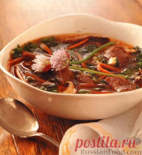 Рецепт: Восточный овощной суп с говядиной на RussianFood.com
