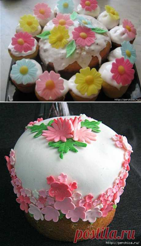 Украшение кулича сахарной мастикой+много мастер-классов